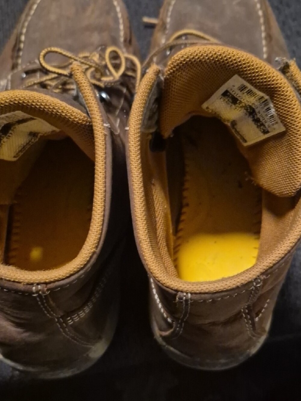 Carhartt Brown Leather Lace-Up Work Boots with Tan Accents - Picture 9 of 9